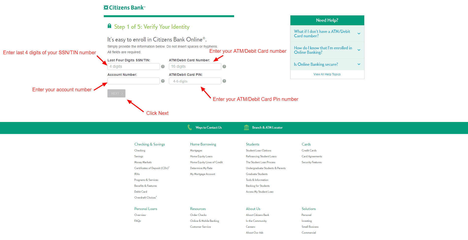 citizens bank nh login