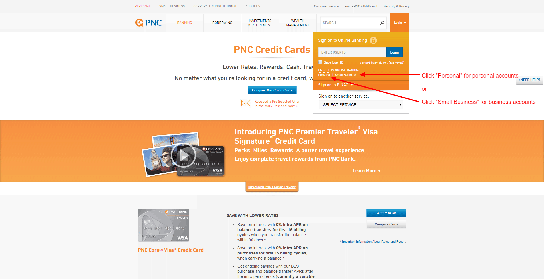 PNC Credit Card Online login - CC Bank