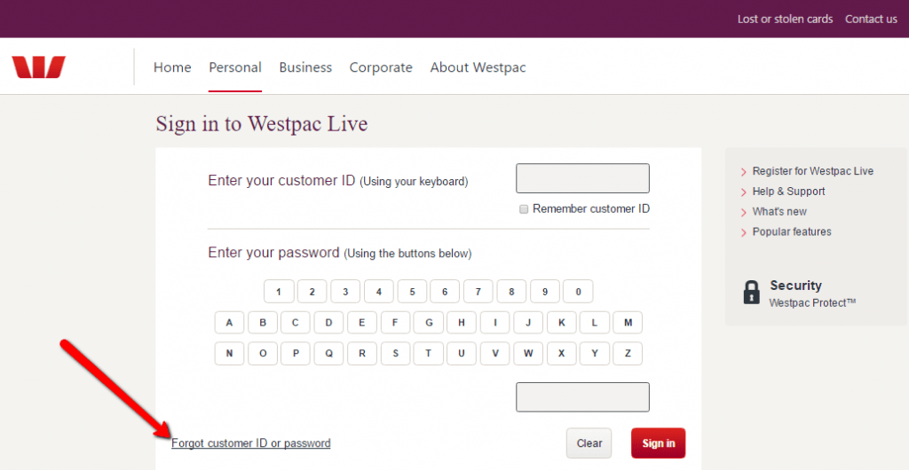 Westpac Online Banking Login CC Bank