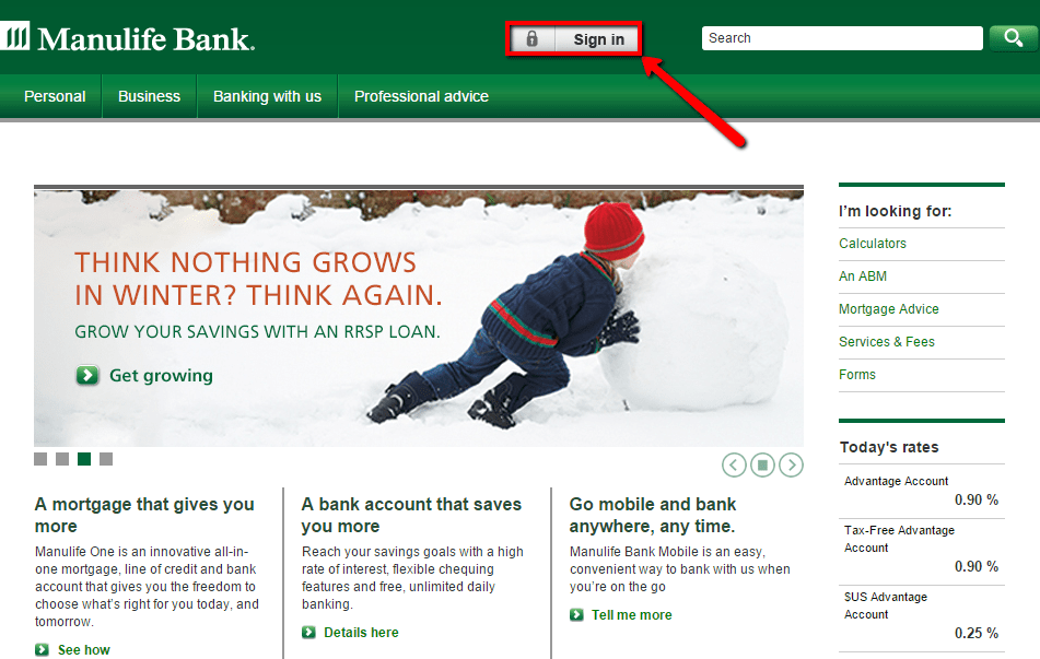 Manulife Bank of Canada Online Banking Login