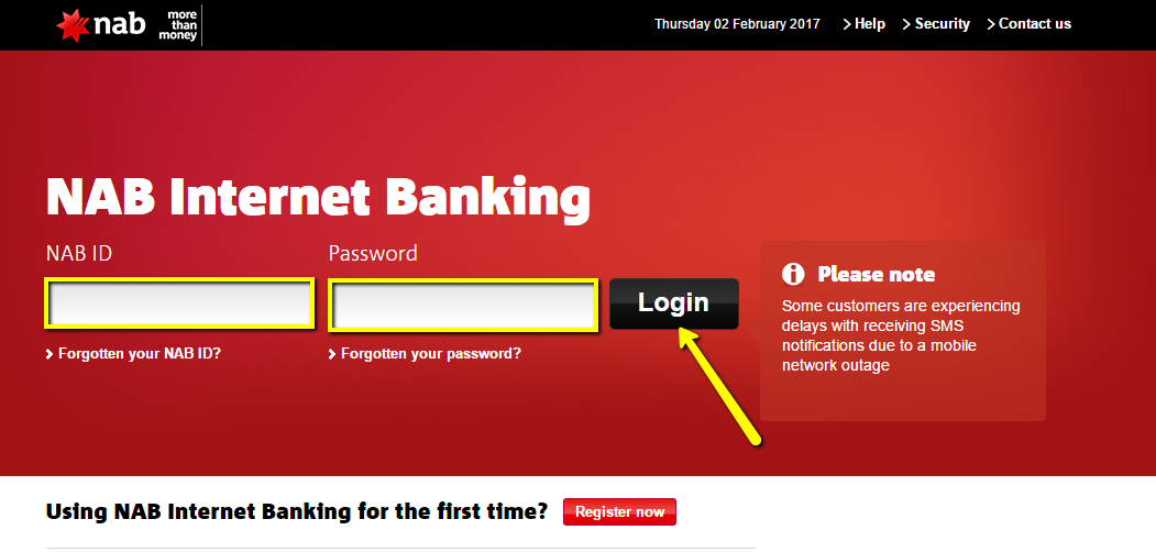 National Australia Bank Online Banking Login CC Bank