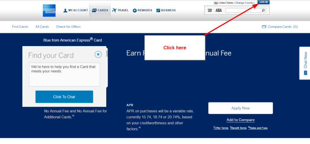 American Express Blue Card Online Login CC Bank