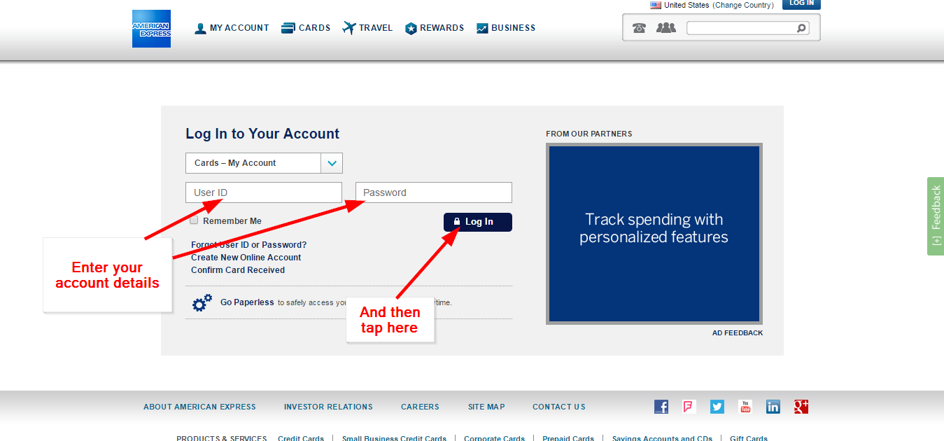 American Express Blue Card Online Login - CC Bank