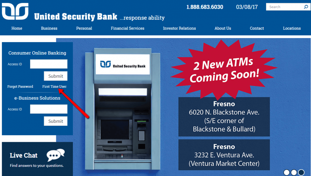 United Security Bank Online Banking Login CC Bank