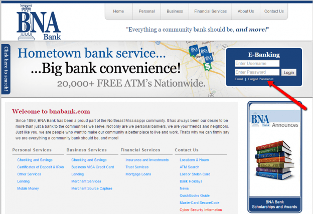 the bank n.a. login