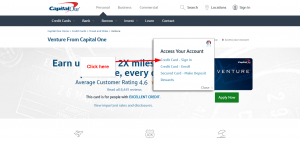 capital one visa login