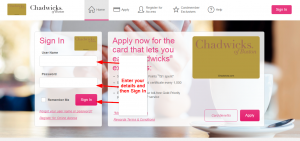 Chadwicks Credit Card Online