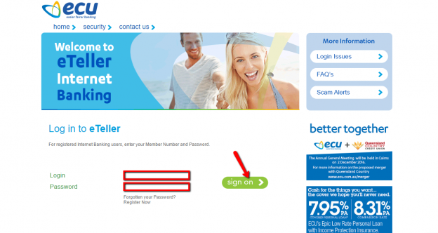 ECU Limited Online Banking Login CC Bank