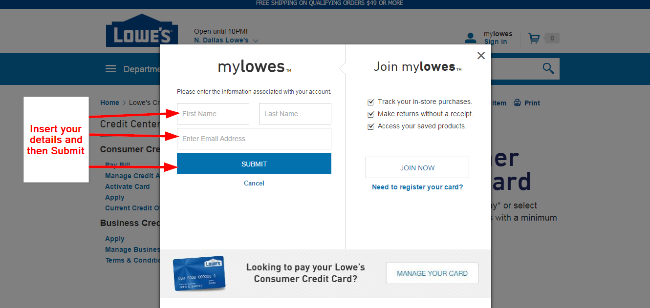 Lowe's Consumer Credit Card Online Login CC Bank
