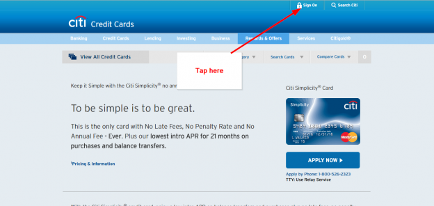 Citibank Simplicity Credit Card Online Login CC Bank