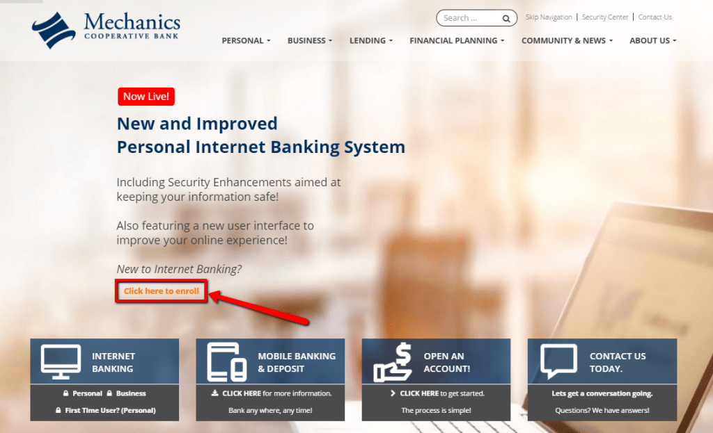 Mechanics Cooperative Bank Online Banking Login CC Bank