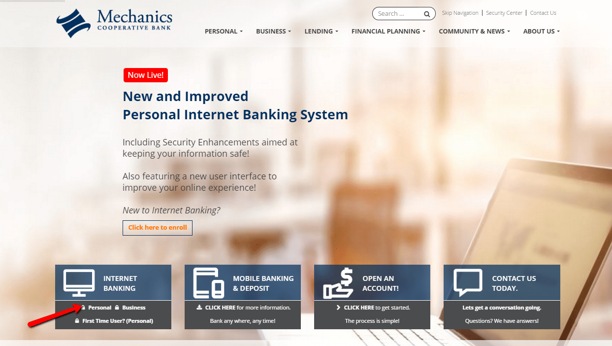 Mechanics Cooperative Bank Online Banking Login