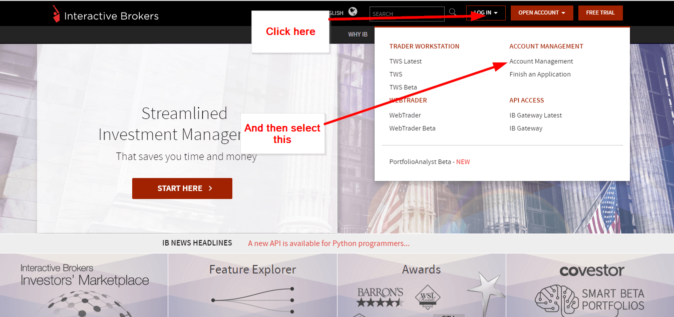 Interactive Brokers Group Investment Account Online Login CC Bank