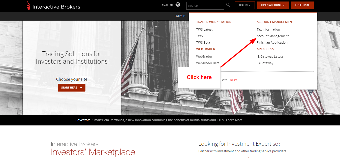 Interactive Brokers Investment Account Online Login CC Bank