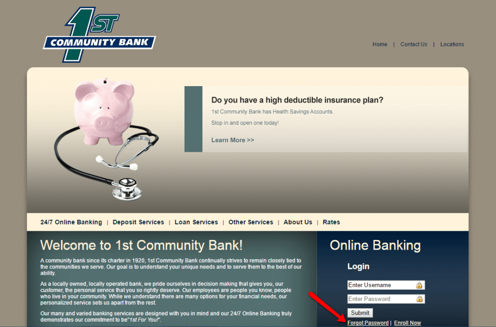 1st Community Bank Online Banking Login CC Bank