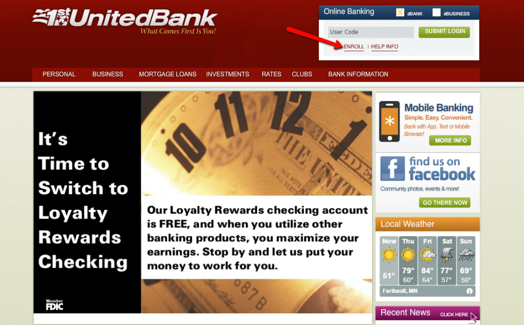 1st United Bank Online Banking Login CC Bank