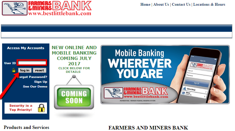 Farmers and Miners Bank Online Banking Login