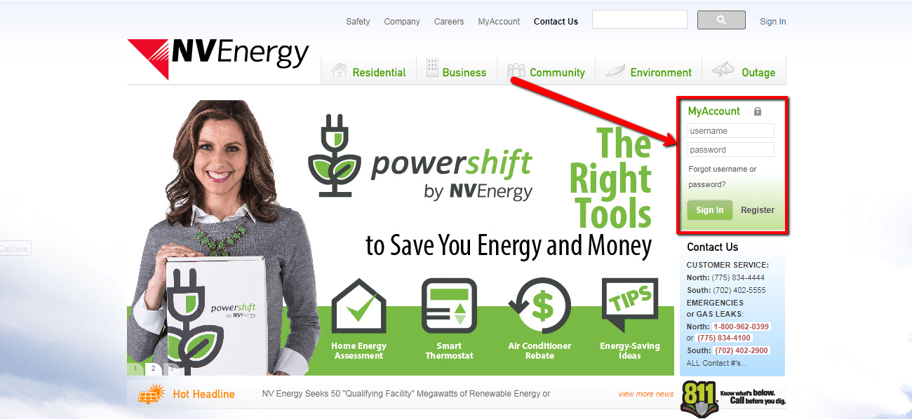 NV Energy Online Bill Pay Login CC Bank