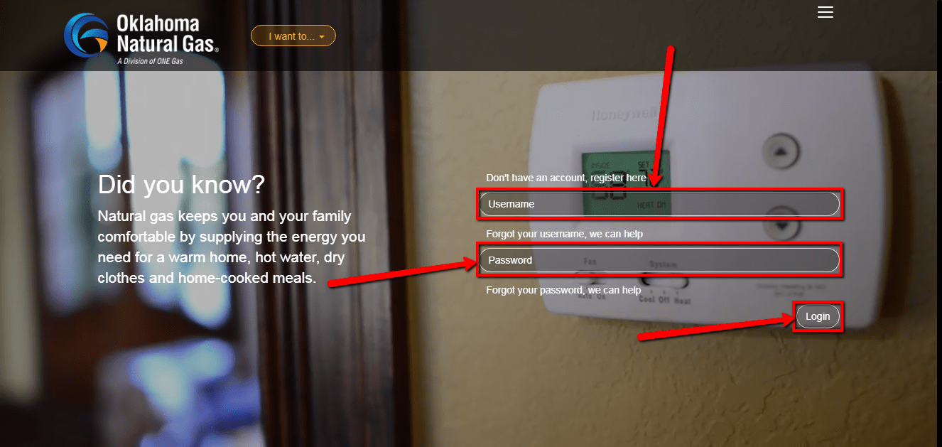 Oklahoma Natural Gas Online Bill Pay Login CC Bank
