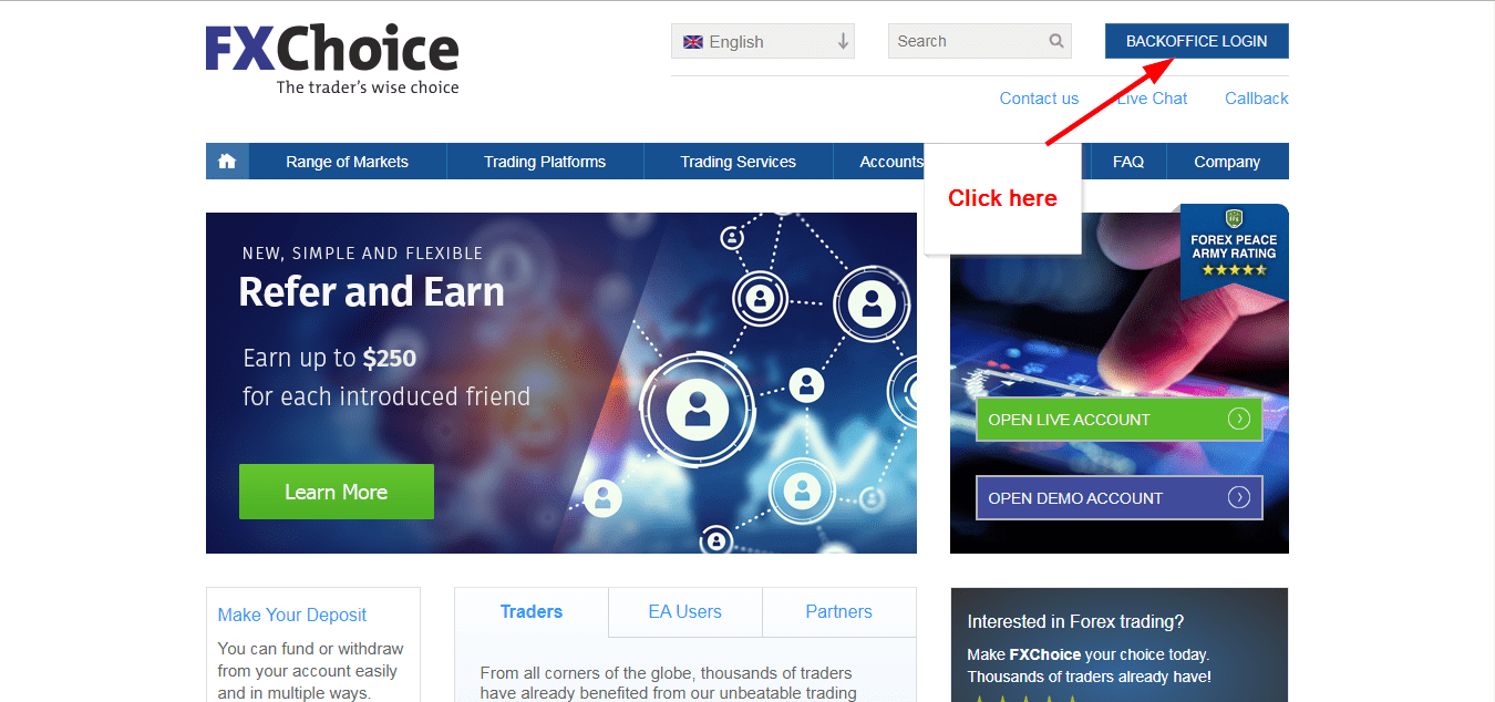 FX Choice Forex Investing Online Login CC Bank
