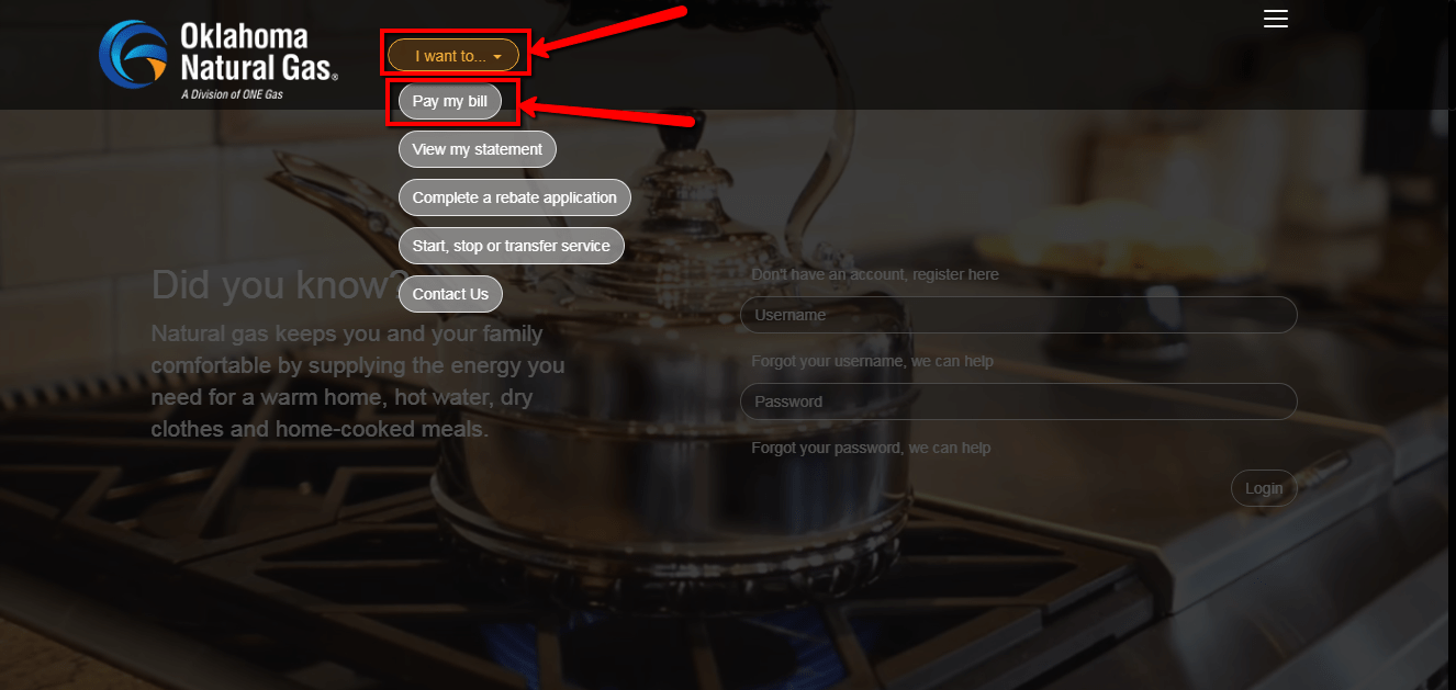 Oklahoma Natural Gas Online Bill Pay Login CC Bank