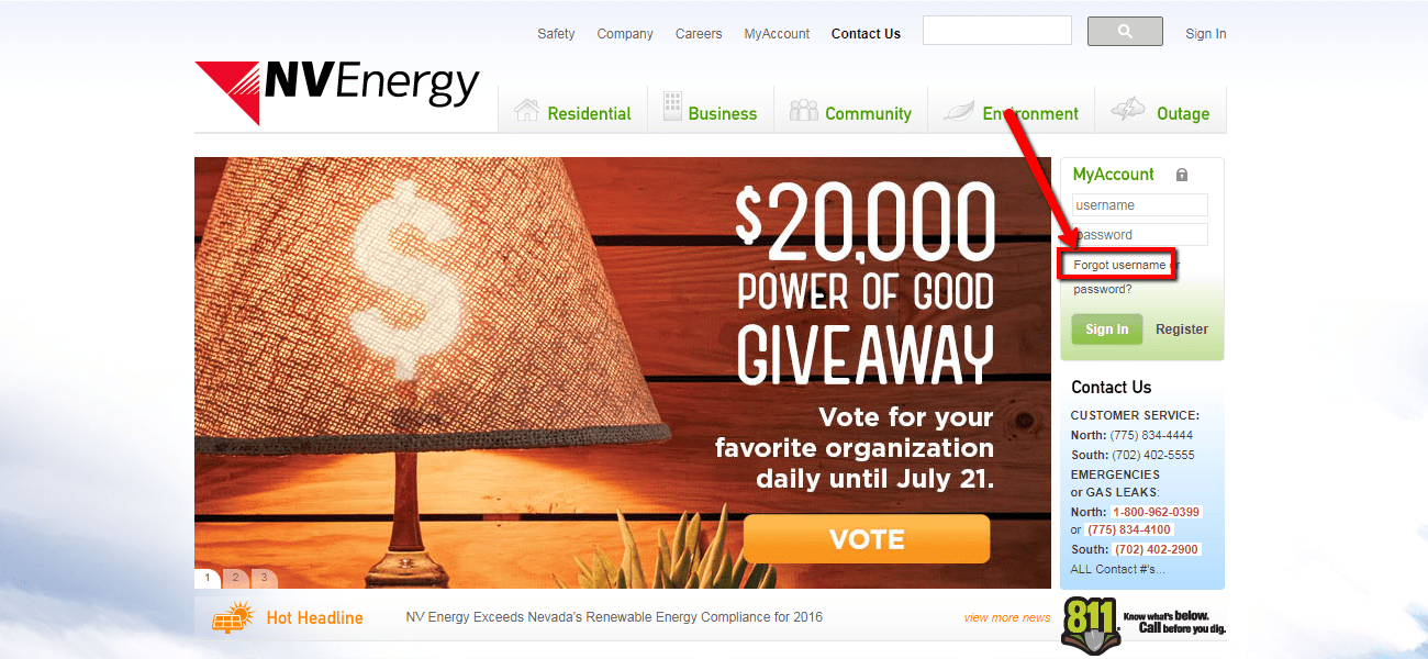 NV Energy Online Bill Pay Login CC Bank