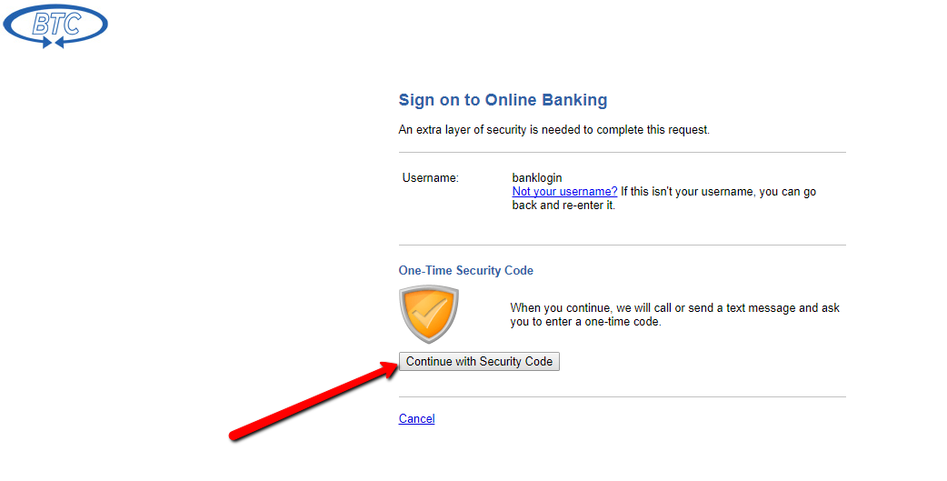 btc bank online login