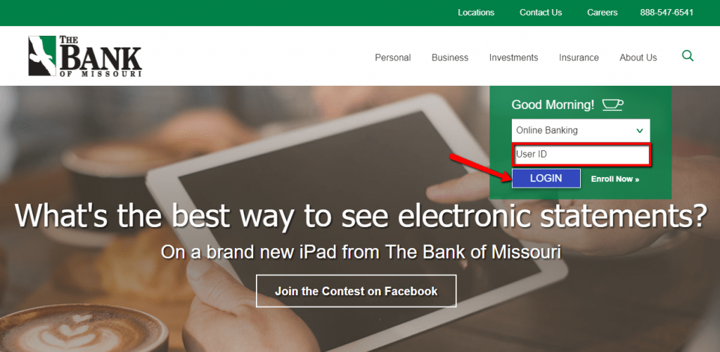 The Bank of Missouri Online Banking Login CC Bank