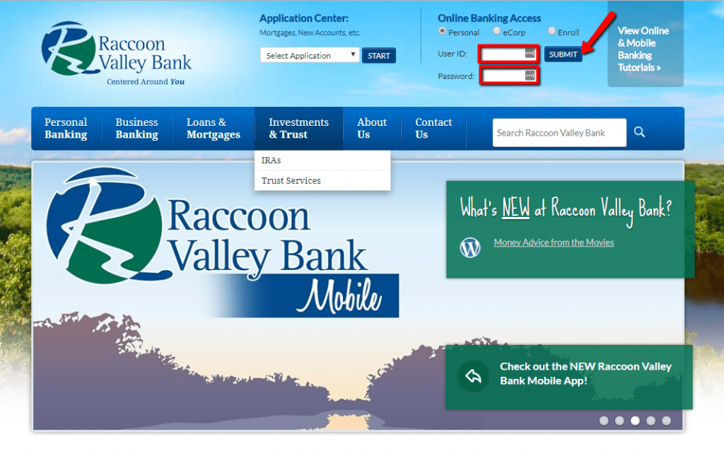 Raccoon Valley Bank Online Banking Login CC Bank