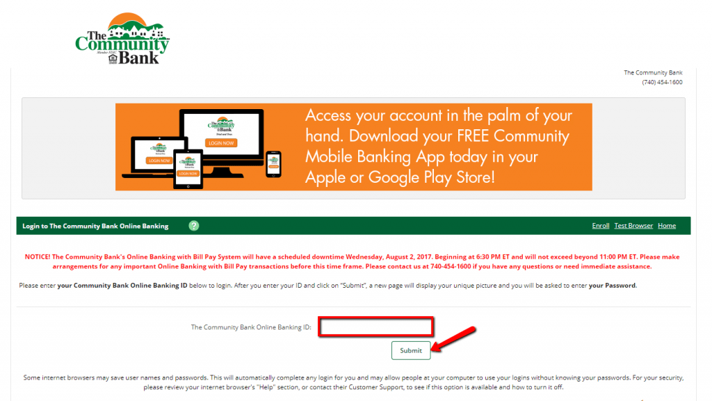 The Community Bank Online Banking Login CC Bank