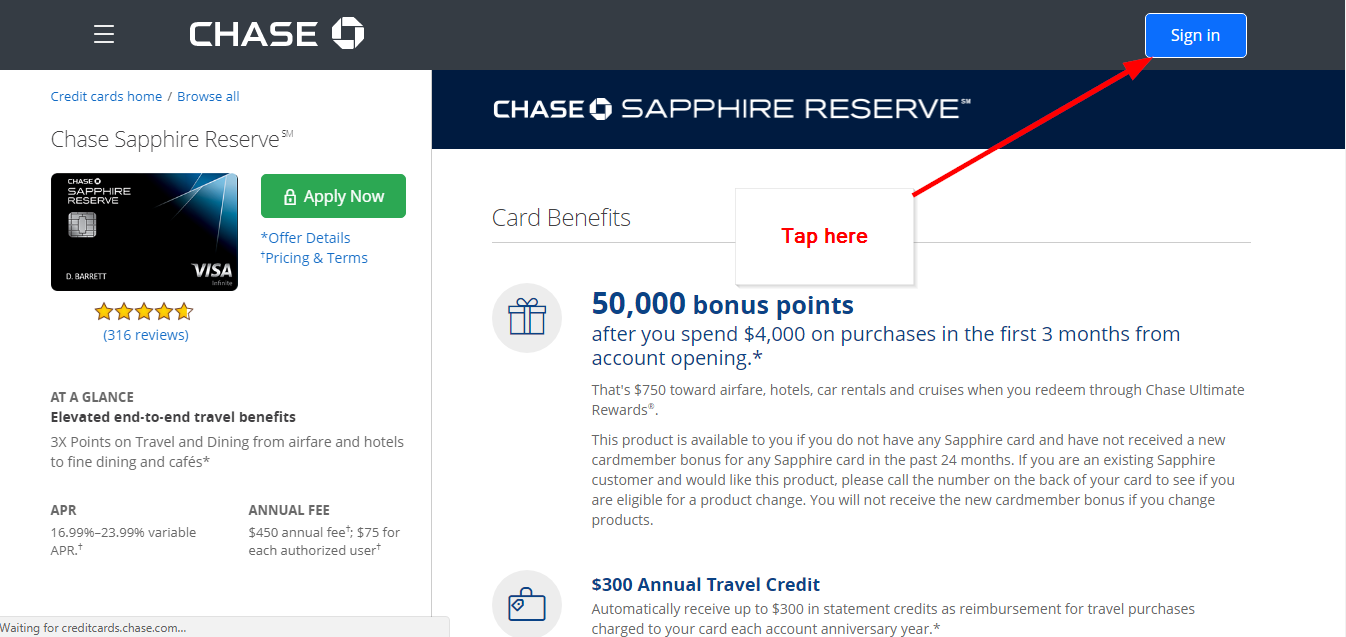 chase sapphire login