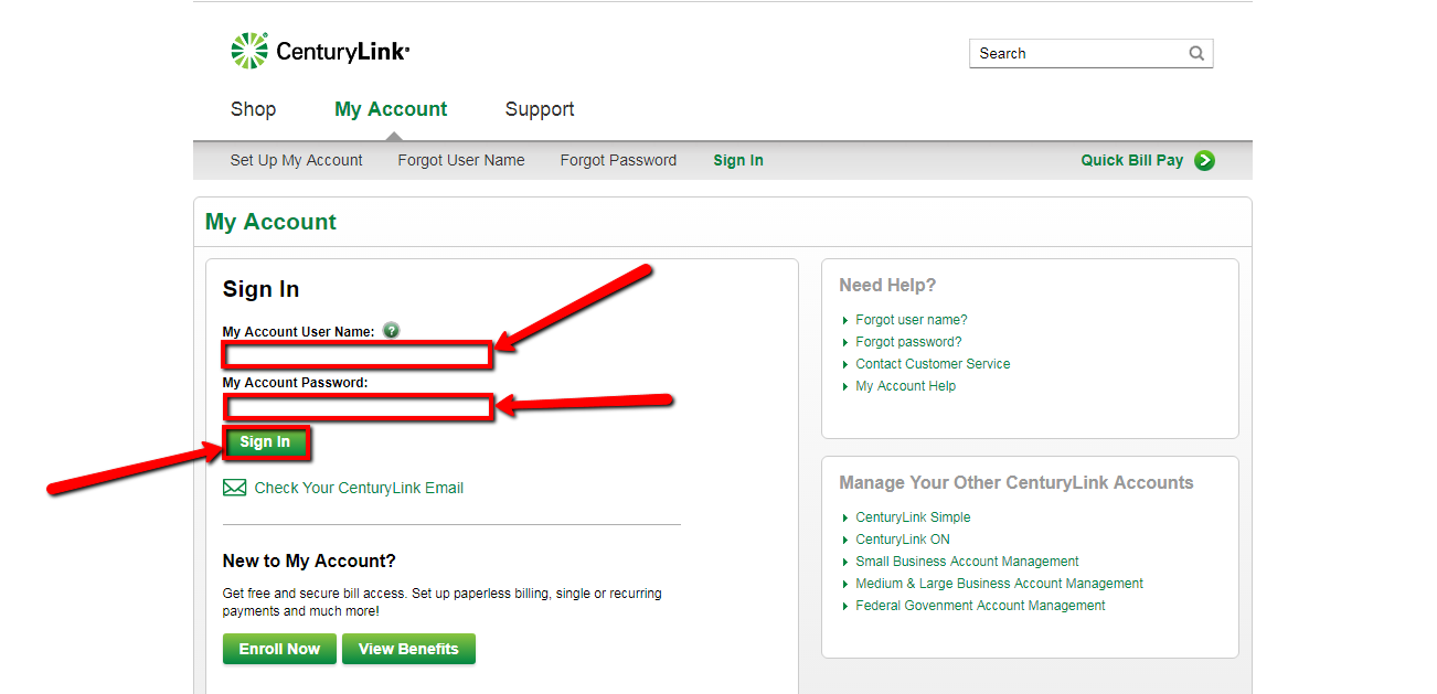 CenturyLink Online Bill Pay / Login CC Bank