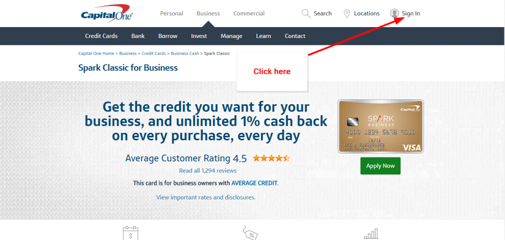 capital one credit card login account online