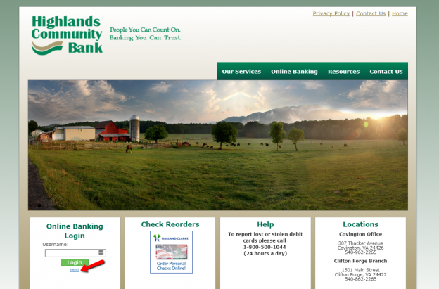 highland bank log in