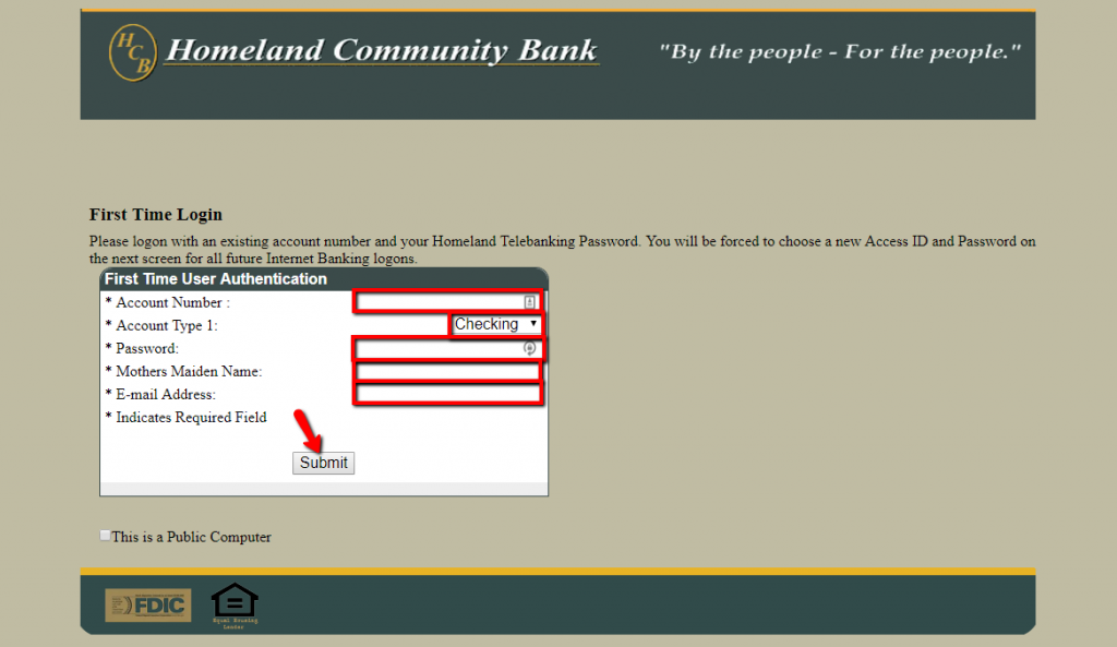 Homeland Community Bank Online Banking Login CC Bank
