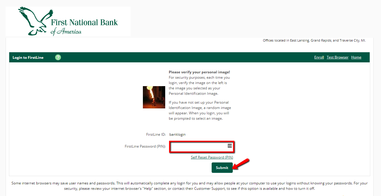 First National Bank of America Online Banking Login - CC Bank