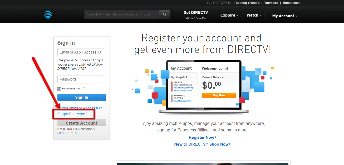 DirecTV Online Bill Pay / Login CC Bank