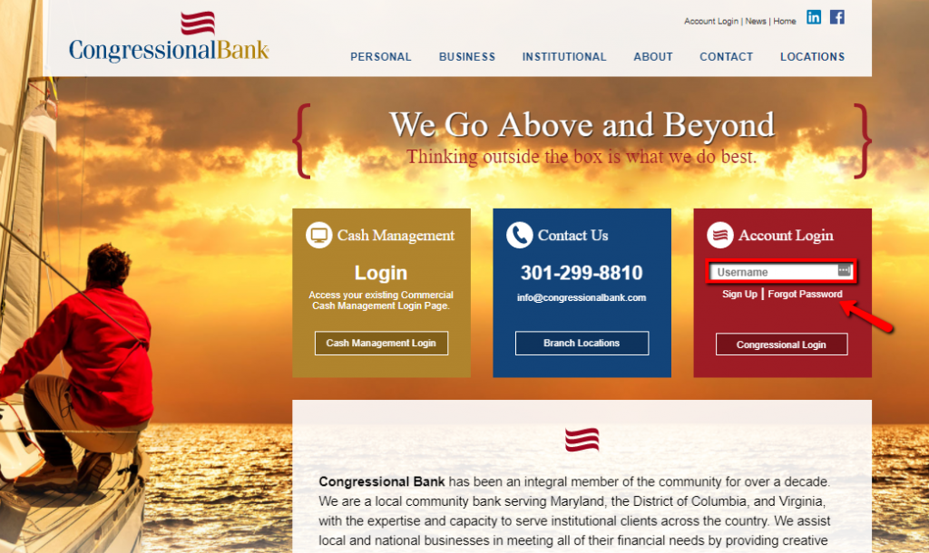 Congressional Bank Online Banking Login - CC Bank