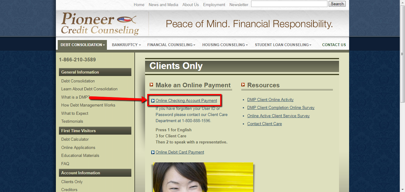 Pioneer Credit Counseling Client Login CC Bank