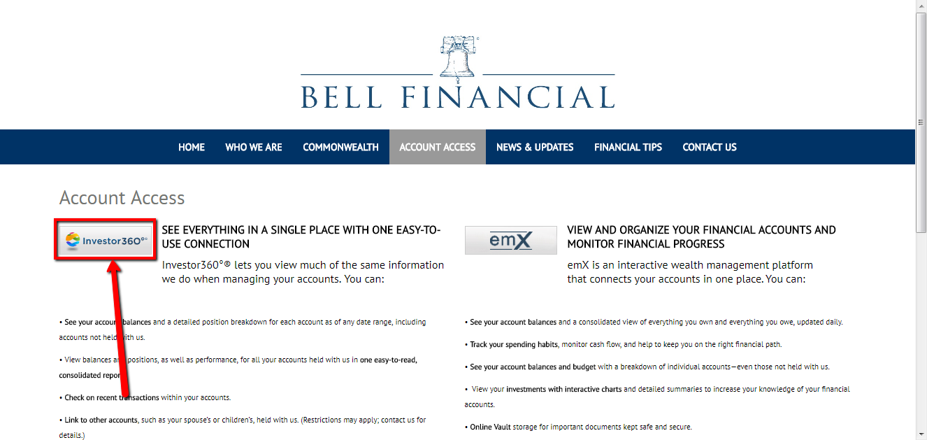 Bell Financial services Client Login CC Bank