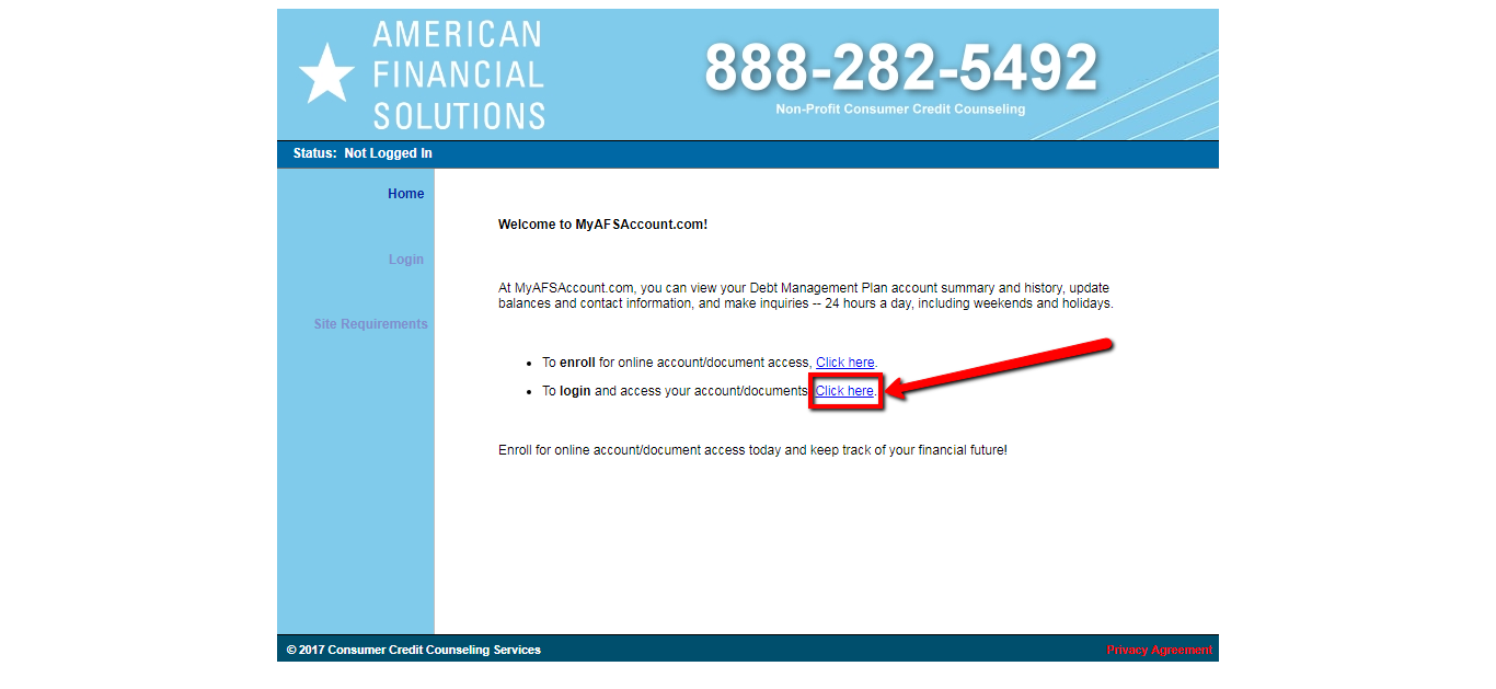 american finance login