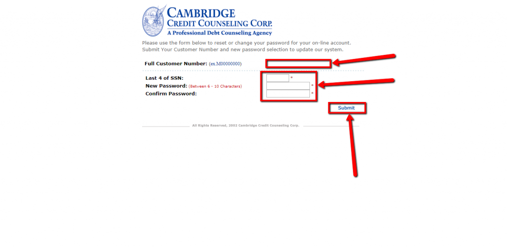 Cambridge Credit Counseling Corp. Client Login - CC Bank