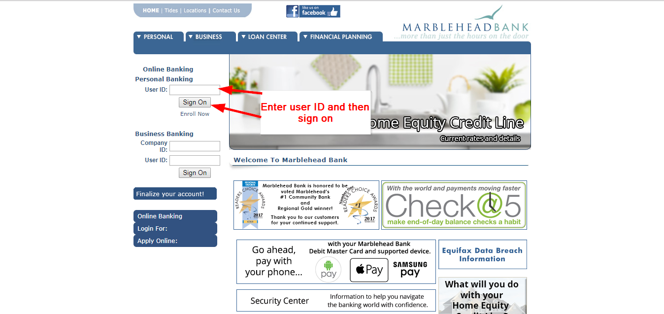 Marblehead Bank Online Banking Login
