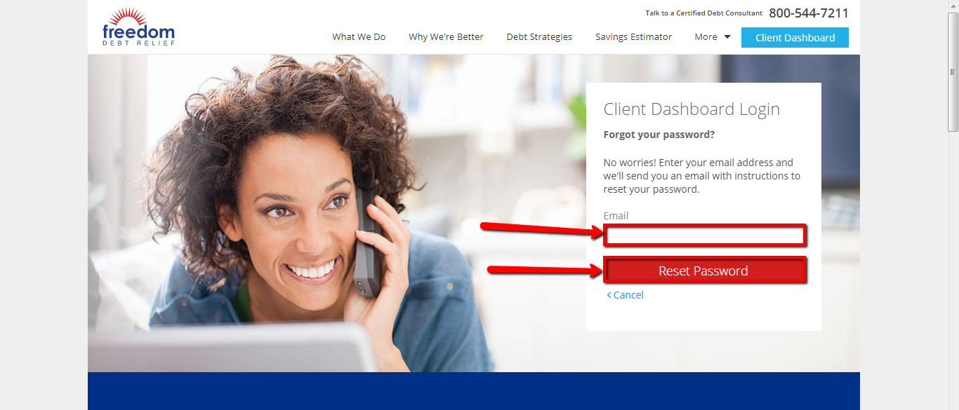 Freedom Debt Relief Client Login CC Bank