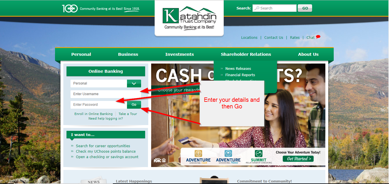 Katahdin Trust Company Online Banking Login CC Bank