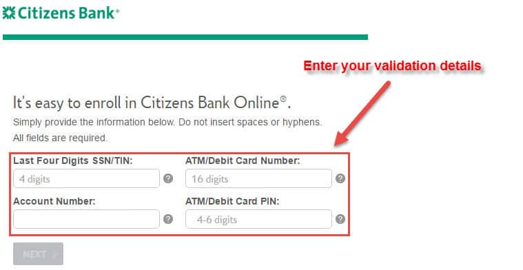citizens bank online banking login