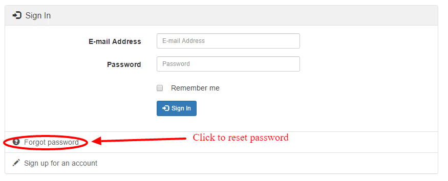 Affirmative Forgot password