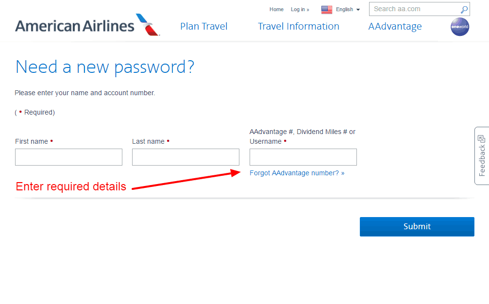 American Airlines PASSWORD 2