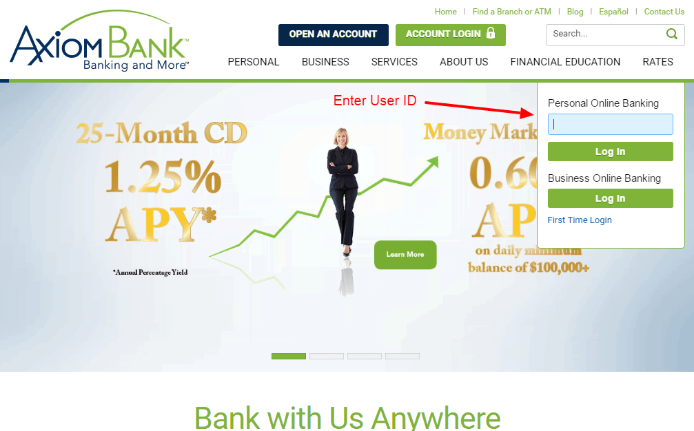 Axiom Bank login 2