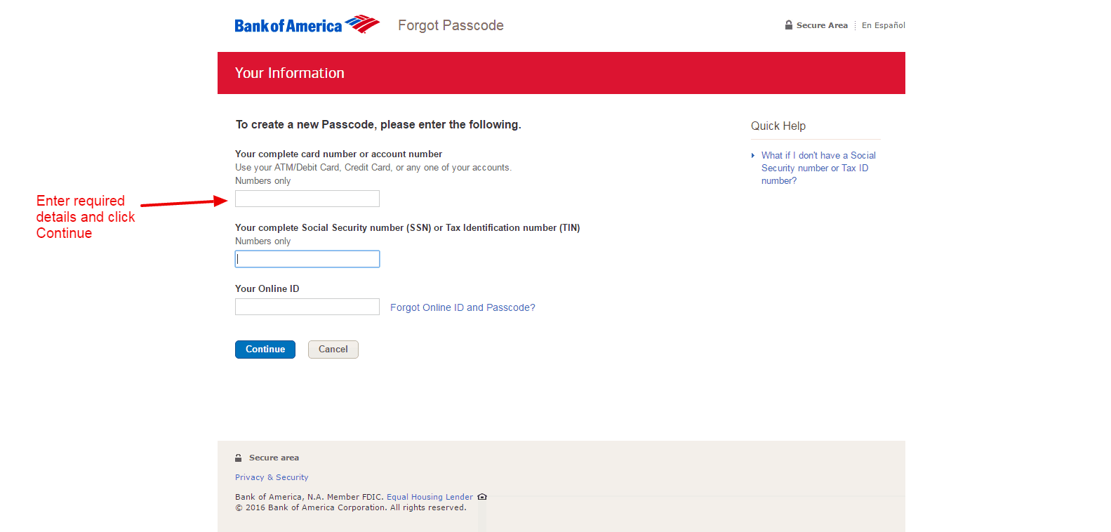 Bank of America Online Banking Login - CC Bank